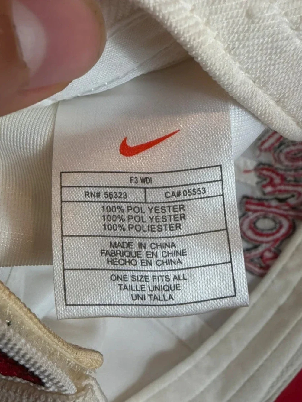 Vintage Nike Team Maryland Terps Hat Off White Red Script Strapback Dri FIT Cap